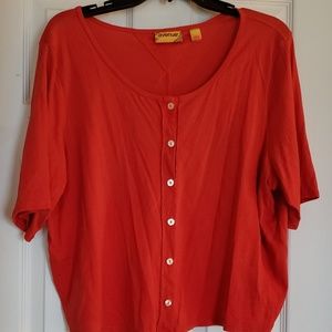 Coral Button Up Shrug